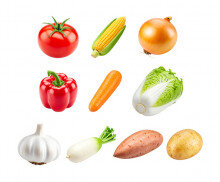 채소(당근,마늘,배추,토마토,파프리카,무,고구마,옥수수,양파,감자)