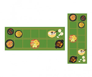 설날에 먹는 음식 원고지 레터링(문구없음)