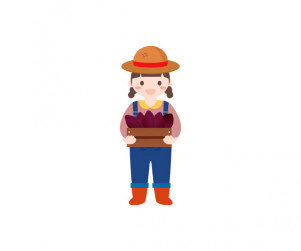 고구마 수확하는 아이 (여아)