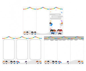 운동회 3단 초대장(순서지)(문구없음)