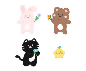 꽃들고 있는 동물