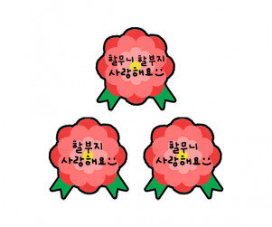 할무니,할부지 사랑해요 카네이션 토퍼