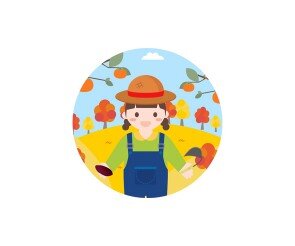 고구마 캐는 아이 (여아) 라벨