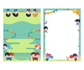 운동회 2단 초대장(순서지)(문구없음)