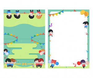 운동회 2단 초대장(순서지)(문구없음)