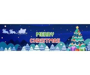 [개별도안] Merry Christmas 트리 가로 배너