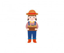 감자 수확하는 아이 (여아)