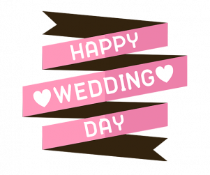 Happy wedding day 리본 라벨