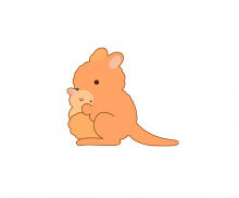 아기 캥거루와 엄마 캥거루