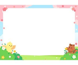 동물 숲속 테두리(가로)