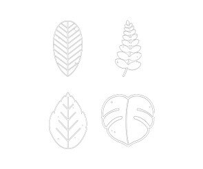 열대 잎 색칠 모음