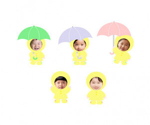 우비 입은 아이 합성이미지